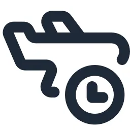 Airplane Clock Line Icon