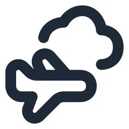 Airplane Cloud Line Icon