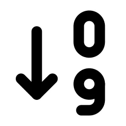 Sort Ascending Numbers Line Icon