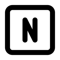 Square Letter N Line Icon