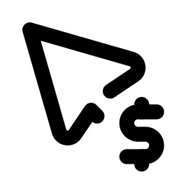 Pointer Dollar Line Icon