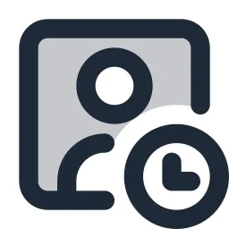 User Box Clock Duotone Icon