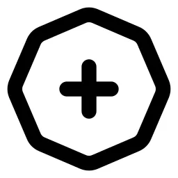 Octagon Plus Line Icon