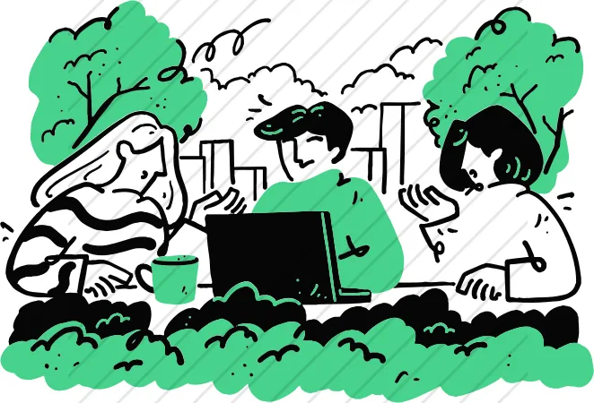 Team Working Outside