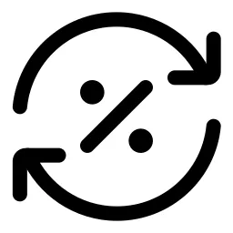 Percent Rotate Out Icon
