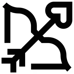 Bow Arrow Heart Icon