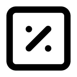 Square Percentage Line Icon