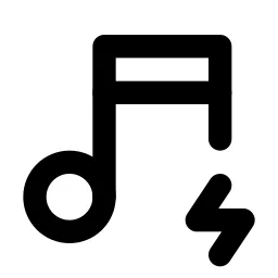 Music Bolt Line Icon