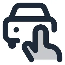 Hand Pointer Car Duotone Icon