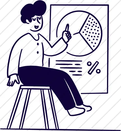 Person with Pie Chart