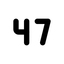 Number 47 Small Line Icon