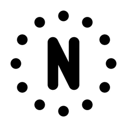 Circle Dotted Letter N Line Icon
