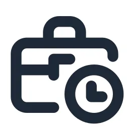 Briefcase Clock Line Icon