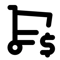 Shopping Cart Dollar Line Icon