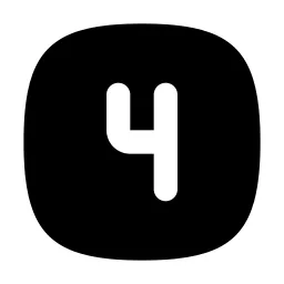 Square Rounded Number 4 Icon