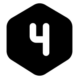 Hexagon Number 4 Icon