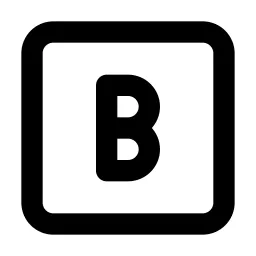Square Letter B Line Icon