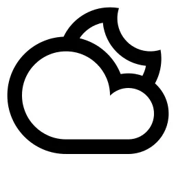 Moon Cloudy Line Icon