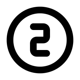 Circle Number 2 Line Icon
