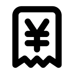 Receipt Yen Line Icon