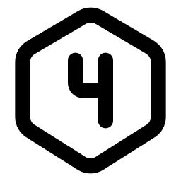 Hexagon Number 4 Line Icon