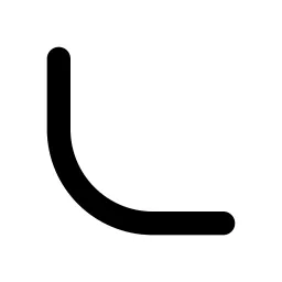 Radius Bottom Left Line Icon