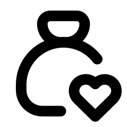 Moneybag Heart Line Icon