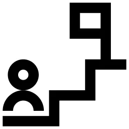 Flag Stairs People Icon