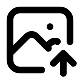 Photo Up Line Icon