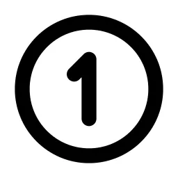 Circle Number 1 Line Icon