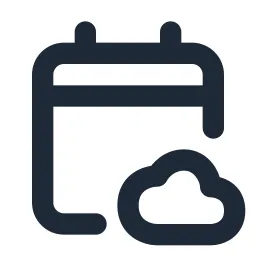 Calendar Cloud Line Icon