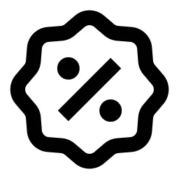 Discount Percent Line Icon