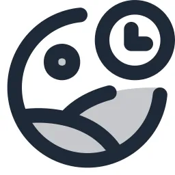 Image Circle Clock Duotone Icon