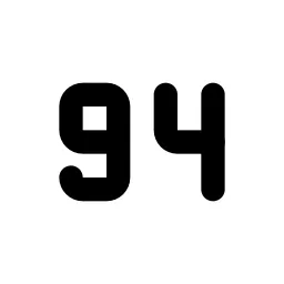 Number 94 Small Line Icon