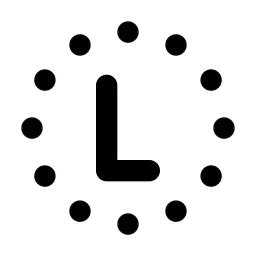 Circle Dotted Letter L Line Icon