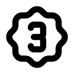 Rosette Number 3 Line Icon
