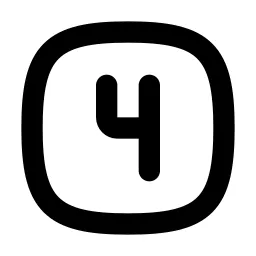 Square Rounded Number 4 Line Icon