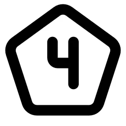 Pentagon Number 4 Line Icon