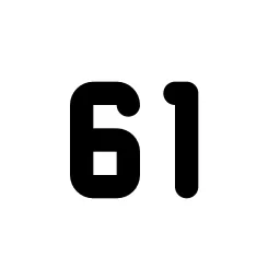 Number 61 Small Line Icon
