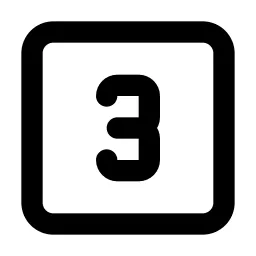 Square Number 3 Line Icon