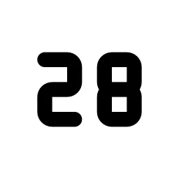 Number 28 Small Line Icon