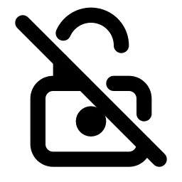 Lock Open Off Line Icon