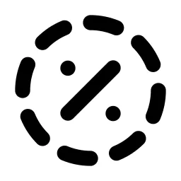 Circle Dashed Percentage Line Icon