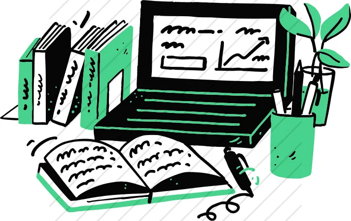 Laptop And Books