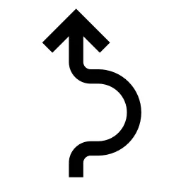 Curve Right Arrow Up Icon