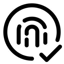 Fingerprint Check Circle Icon