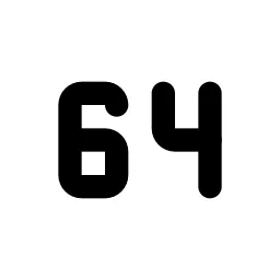 Number 64 Small Line Icon
