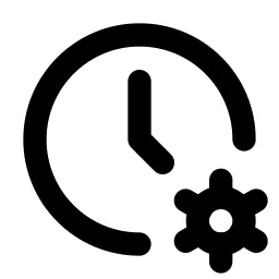 Clock Cog Line Icon