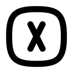 Square Rounded Letter X Line Icon
