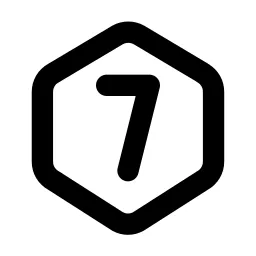 Hexagon Number 7 Line Icon